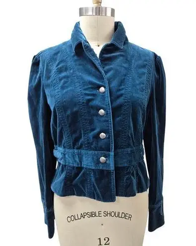 INC International Concepts Cotton Velvet Jacket Jewel Sapphire Blue Sz XL