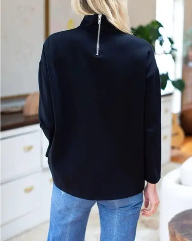 Emerson Fry Edie Top Black Ponte Medium Mockneck Turtleneck