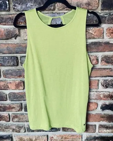 Nike  Olive Green Dri-Fit Studio Open Back Tank Top Women's Size Medium