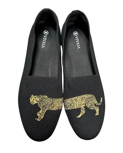 VIVAIA Audrey Embroidered Loafers Round