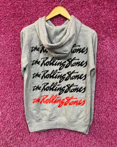 The Rolling Stones Band Oversized Logo Hoodie Sweatshirt Womens Size Large