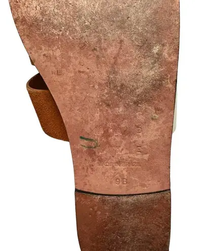 TRA MAD RKE Leather Brown and White Sandals Size 9