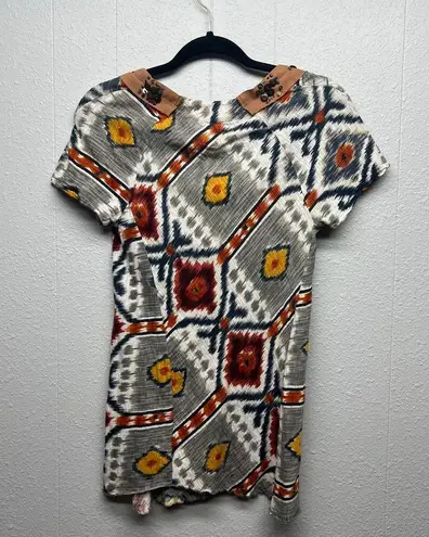 Tiny by Anthropologie Womens Top Small Cotton Aztec Festival Tribal Hippie Boho Gray