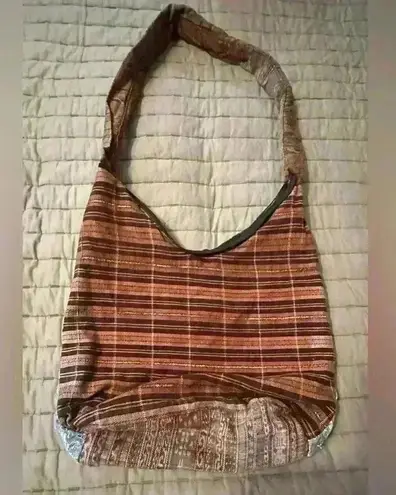 Boho Embroidered Shoulder Bag Floral Hippie Purse Broken Zipper Earthy Tones y2k Pink - Image 4