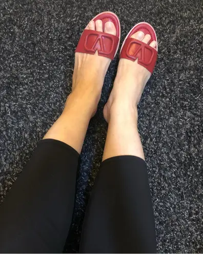 Valentino Garavani Vlogo red patent leather slide sandal size IT 36 US 6