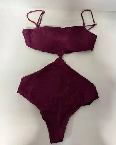 Arena NWT The Garzetta Side Cutout One Piece Bikini Burgundy Women's Size Large