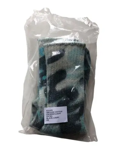 Collina Strada NIP Women’s Organic Cotton Crossed Black Loopy Socks Green