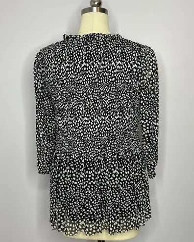 Rose + Olive Boho Peasant Tie Top Blk/White L