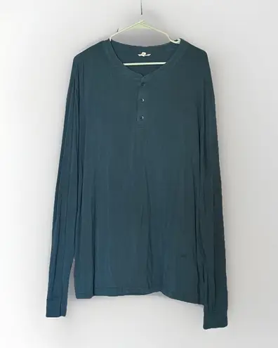 Eberjay Eberjey Henry Tencel Pajama Henley Shirt Size XL Green Long Sleeve Relaxed Soft