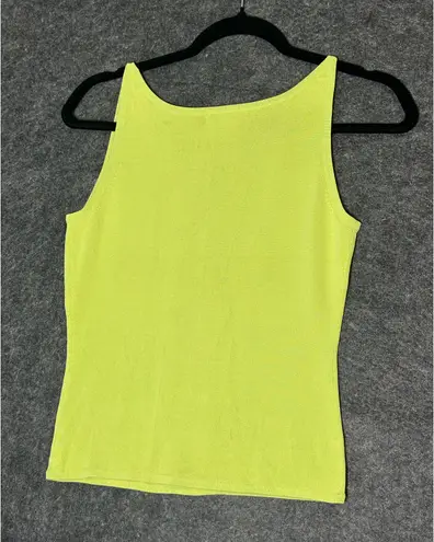 Alberto Makali Lime Green Knit Top Size M Sleeveless