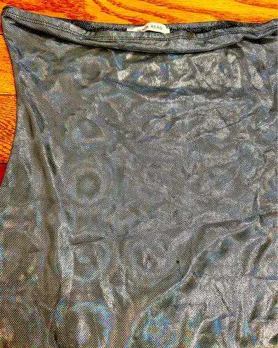 Black Bead Black Beads silver metallic strapless bodycon mini dress size L