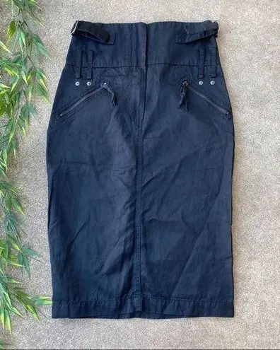 Patrizia Pepe Firenze Black Zip Pocket Skirt Size 6