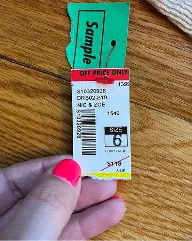 Nic+Zoe one shoulder light beige dress SAMPLE size 6