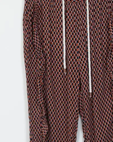 Anthropologie  Ett:Twa Makari Geometric Ruffle Elastic Waist Jogger Pants Size XS