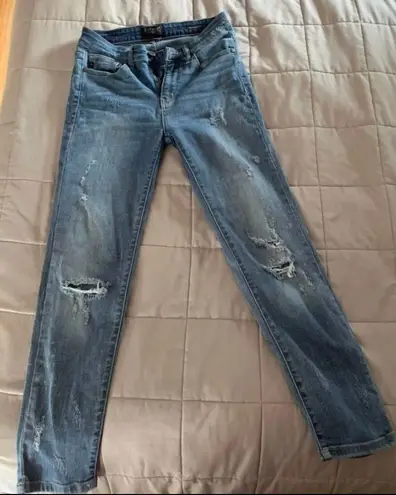 Judy Blue Bleach Splattered Distressed Skinny Jeans