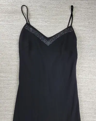 VTG Bora Prom Dress XL Black Bling Accent Sheer Layer Fairy Goth Evening Gown