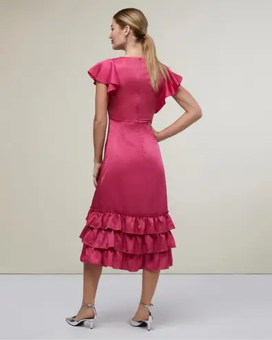 Rachel Parcell Flutter Sleeve Ruffle Midi Dress