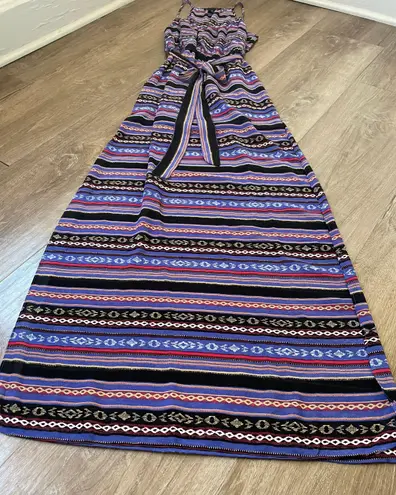 Lorena Rose sleeveless maxi dress Boho lined tie belt colorful women’s size S Multiple - Image 8
