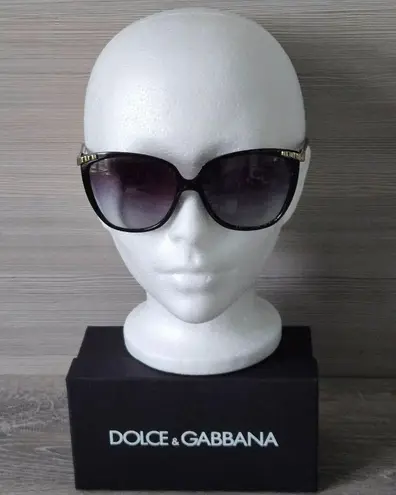 Dolce & Gabbana  Womens Sunglasses Black Frame Gradient Lens 58mm Case Box Italy