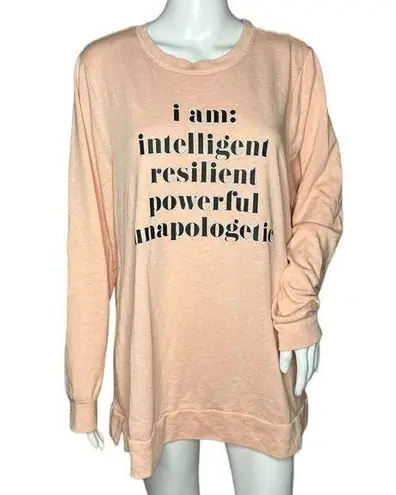 Lane Bryant  Sweatshirt Womens 14/16 Blush Pink I am Intelligent Inspirational