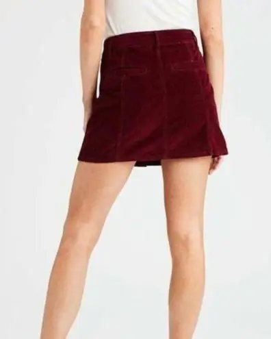 American Eagle  Outfitters Hi- Rise A-Line‎ Maroon Burgundy Skirt,Size 6 Corduroy