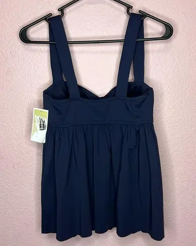 Michael Kors Tankini Top Women Underwire Baby Doll Navy Blue Pool Swim. Size S