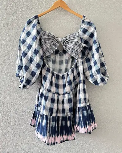 Sachin + Babi Kyle Check-Print Cutout Dress - Size Large Boho Chic Girly NWOT