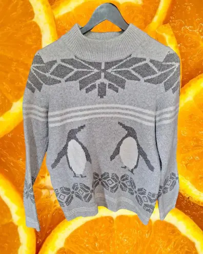 Bass Gray Penguin Sweater Size Small Gray