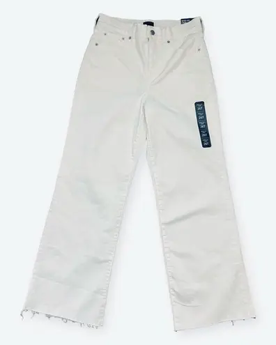 J.Crew  Womens White Wide-leg Crop Denim Jeans