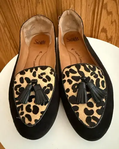 Sofft Calf Skin Leopard Print Tassel Loafers
