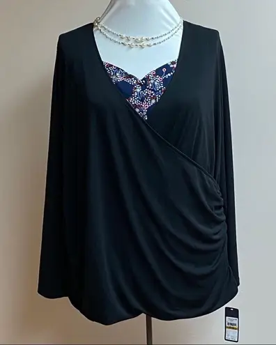 Rachel Roy Black Long Sleeve Blouse