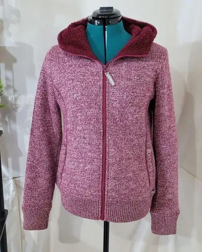 Bench  Burgundy Sherpa Fleece Lined Full Zip Hoody - Size Medium