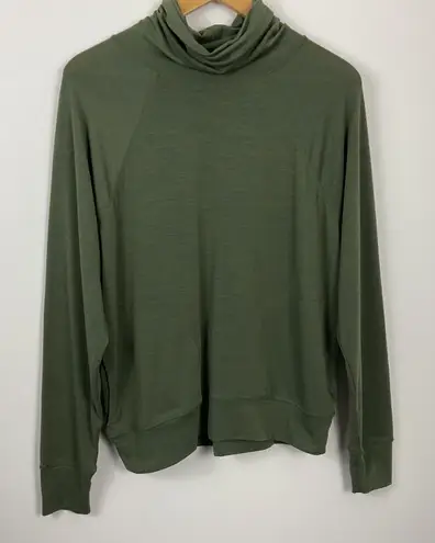 prAna Women Olive Green Sol Protect TurtleNeck Long Sleeve Top Size M