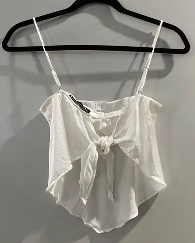 ZARA Bandana Straight Neck Crop Top White Size XS