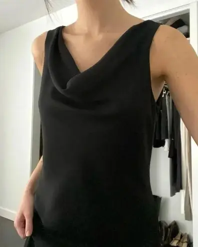 Alyn Paige Vintage Y2K Asymmetric Cowl Neck Midi Dress Black Size 5/6