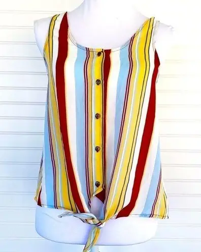 Pink Rose  Colorful striped Sleeveless top Small