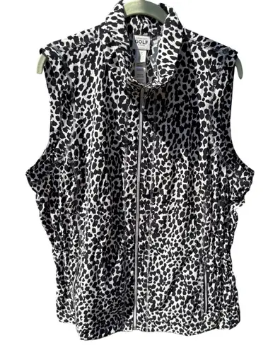 Zenergy Chico's Golf Vest Womens Sleeveless Full Zip Mock Neck Black White 3 Size undefined