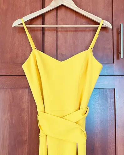 Dress the Population Veronique Midi Bodycon Canary Yellow Size Small