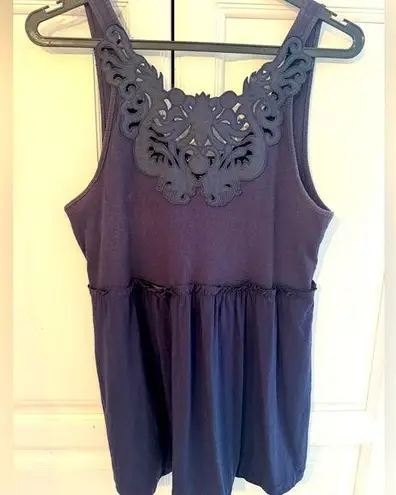 Vivienne Tam Navy cotton Chinese motif cut-out Sleeveless Top S