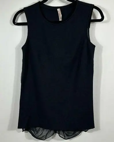 Bailey 44 Black Women Sleeveless Rayon Silk Flowy Pleated Mix Tank Size Small