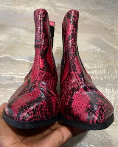 Silent D Leather Red Ankle Boots Size 36