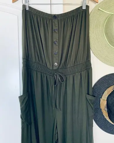 NWT 205 Collins by Forever 21 Hunter Green Military Style Romper/Jumpsuit | XL