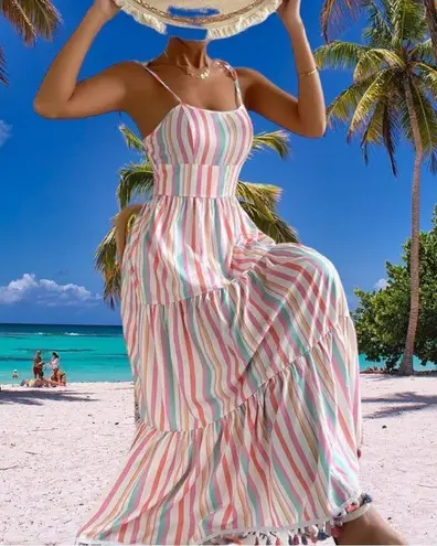 Chicwish colorful candy striped summer dress! New!