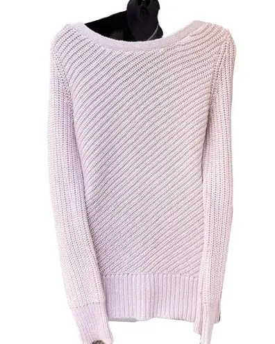 Calvin Klein SPRING BARBIE  Ribbed Knit Pullover Sweater Pink Women’s S Zipper