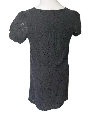 Axes Femme Black Lace Pullover Dress with White Lace Detail, Sz M Size M