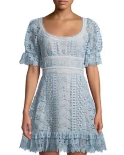 Self Portrait Self-portrait NEW floral guipure lace short sleeve mini dress 0