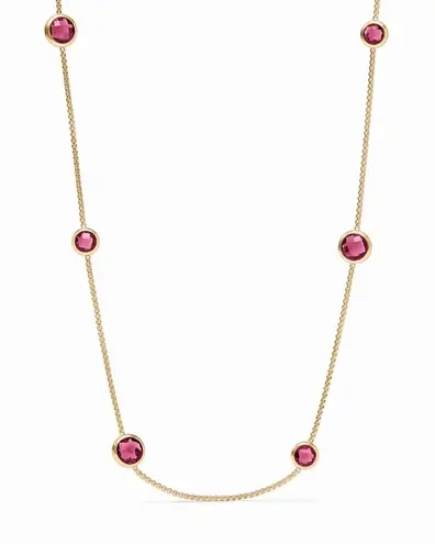 NWOT Julie Vos Gold and Pink Gemstone Necklace