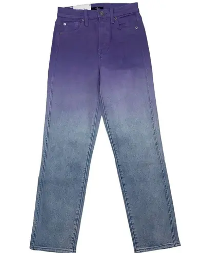 7 For All Mankind High Waist Ombré Cropped Straight Jeans