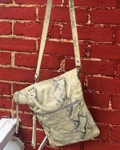 Maurizio Taiuti Python Skin Fold Over Crossbody