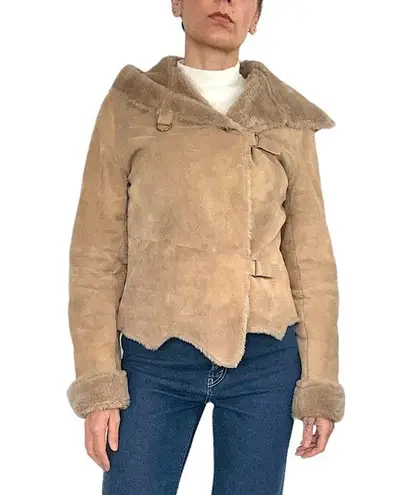 Danier Tan Suede & Faux Fur Lined Hooded Jacket • Sz XS